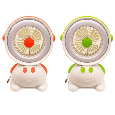 Mini ventilator 2 in 1 cu lumina LED, 2 culori, USB, silentions foto