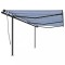 vidaXL Copertină retractabilă automat, cu st&acirc;lpi, albastru&amp;alb, 6x3 m
