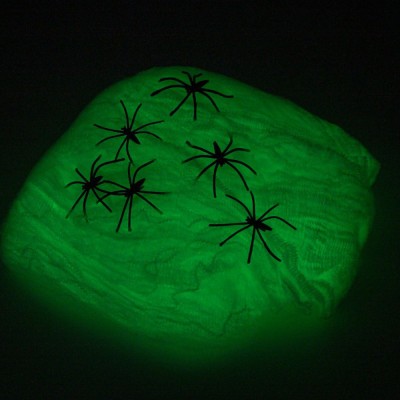 P&amp;acirc;nză de Păianjen Decorativă, Fosforescentă, Capacitate 70g, Cu Păianjeni Negri, Glow in the Dark foto