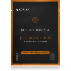 KORIKA Korean Heritage Jeju Mandaring & Vitamin B-C-E Complex Skin Illuminating Sheet Mask mască textilă iluminatoare Jeju mandarin & vitaminc B-C-E c