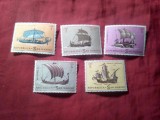 Serie mica San Marino 1963 - Corabii - , 5 valori , val. 4 lire are pliu