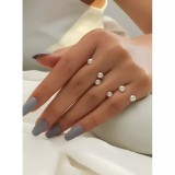 Cumpara ieftin Inel Ajustabil, Decorat cu perle Artificiale - 20838