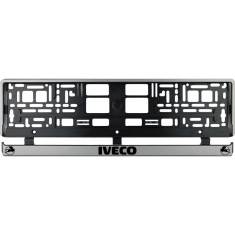 Set 2 bucati, suport numar inmatriculare argintiu Iveco
