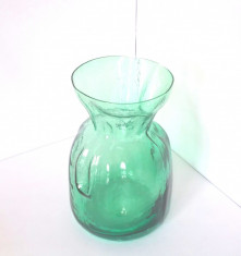 Vaza cristal verde smarald, suflata manual - Blomknyte - design Rune Strand, SEA foto