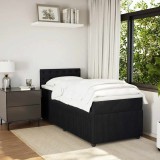 VidaXL Pat box spring cu saltea, negru, 100x200 cm, catifea 3289976