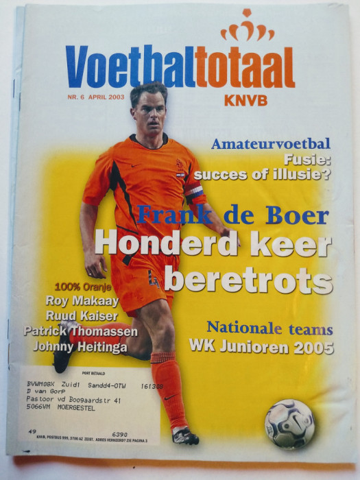 Revista fotbal - &quot;VOETBALTOTAAL&quot; (Olanda) aprilie 2003