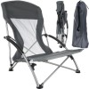 Scaun de camping pliabil Trizand, compact, rezistent, gri