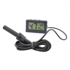 Termometru si higrometru cu sonda pentru terariu, afisaj LCD, negru