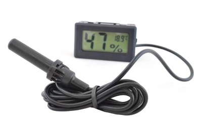 Termometru si higrometru cu sonda pentru terariu, afisaj LCD, negru foto