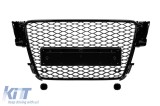 GRILA VOPSITA NEAGRA TIP RS5 POTRIVITA PENTRU AUDI A5 2007-2011, CU ORIFICII PENTRU PARKTRONIC, FARA BAZA PENTRU EMBLEMA Performance AutoTuning