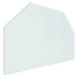 Placa de sticla pentru semineu, hexagonala, 80x50 cm