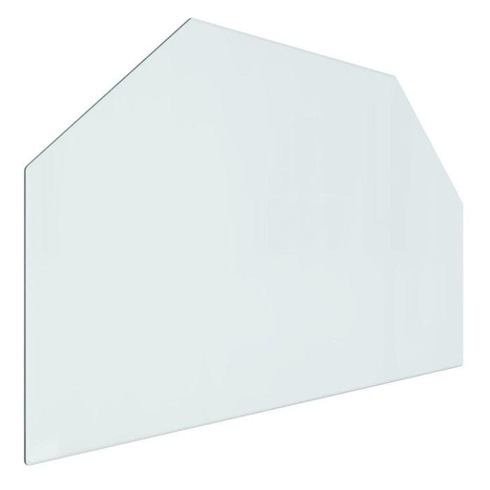 Placa de sticla pentru semineu, hexagonala, 80x50 cm