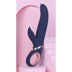 Vibrator Rabbit Dolphy 13 Moduri Vibratii Boost Mode USB Silicon Albastru Inchis 23 cm Mokko Toys