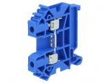 Terminal de &Icirc;mbinare Șine 0,5-6mm&sup2; 1 Pista 2 Borne Albastru TS35