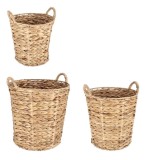 Set 3 cosuri depozitare iarba mare natur Kalaw &Oslash;25x25h; &oslash;30x30h; &oslash;35x35h