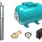 Kit complet sistem hidrofor, pompa submersibila cu surub APC 4QGD 0.75/24, rezervor de 24 litri, presostat, racord 5 cai, manometru, 03031012