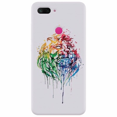 Husa silicon pentru Xiaomi Mi 8 Lite, Paint Illustration Lion Head foto