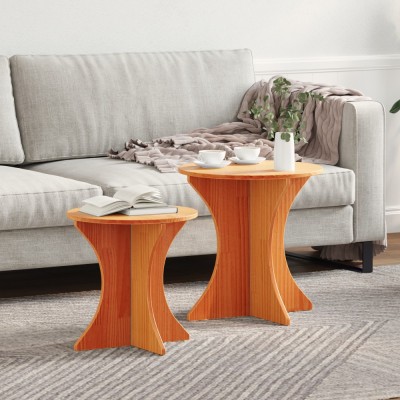 vidaXL Set de măsuțe de cafea 2 pcs Maro 46 x 46 x 47 cm foto