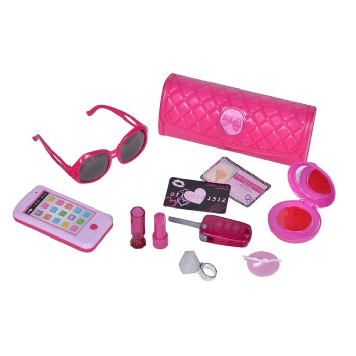 Set de joaca pentru plimbare, geanta, telefon, ochelari, Roz, ATU-082392