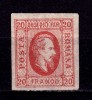 ✅ RO 1865 ,LP 17 ,&quot;Al.-Ioan Cuza in oval &quot;, 20 par rosu , guma originala , cute slabe verticale / verso , MNH, Nestampilat