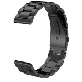 Curea din metal, compatibila Samsung Galaxy Watch Active 2, telescoape Quick Release, Black