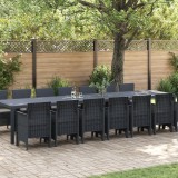 Set mese grădină 15 piese cu perne Antracit Poli Ratan, Masă grădină Antracit 250x100x73 cm Poli Ratan, Masă grădină Antracit 150x100x73 cm Poli Ratan, vidaXL
