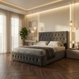 Pat Tapitat Iris Gri Catifea Premium Model popular