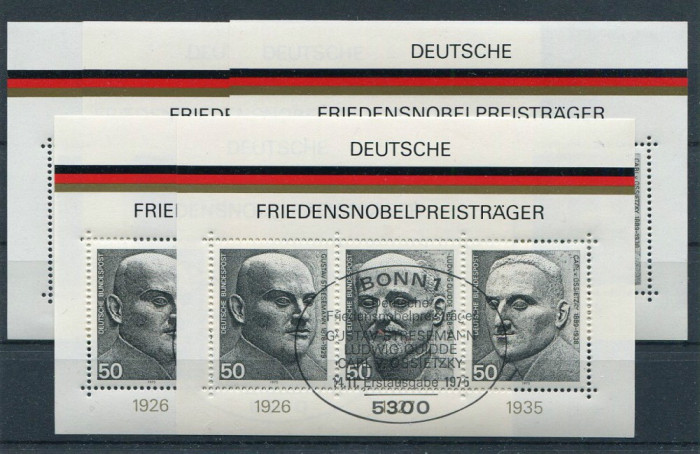 GERMANIA 1975 PERSONALITATI 10 COLITE NESTAMPILATE / STAMPILTATE