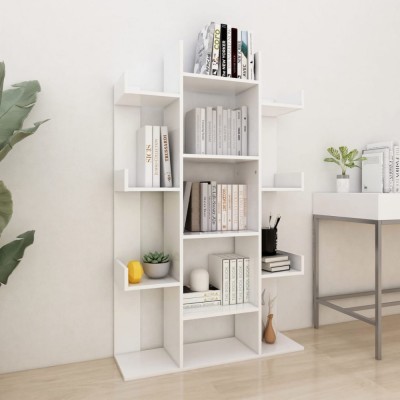 Gossi biblioteca, alb, 86x25,5x140 cm, pal foto