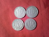 4 Monede URSS 10 kopeici : 1936 ,1952 , 1955, 1956 alama , cal. buna- f.buna, Europa