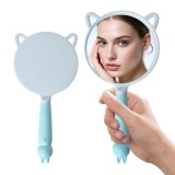 Oglindă de machiaj portabilă, mare, profesională, cu m&acirc;ner &ndash; Albastru