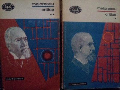 Titu Maiorescu - Critice, 2 vol. (1967) foto