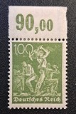 Germania (Deutsches Reich 1927) Timbru cu Margine de Coală"Deutsche Nothilfe / Muncitori" (100Pf Verde, MINT / Neștampilat) CLK1