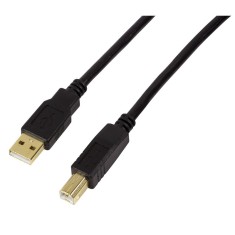 CABLU USB LOGILINK pt. imprimanta, USB 2.0 (T) la USB 2.0 Type-B (T), 10m, black, &amp;quot;UA0264&amp;quot; (timbru verde 0.08 lei) foto