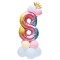 Set aranjament baloane cifra 8, inaltime 81 cm, material latex si folie