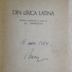 Din lirica latina. Colectia "Cele mai frumoase poezii"