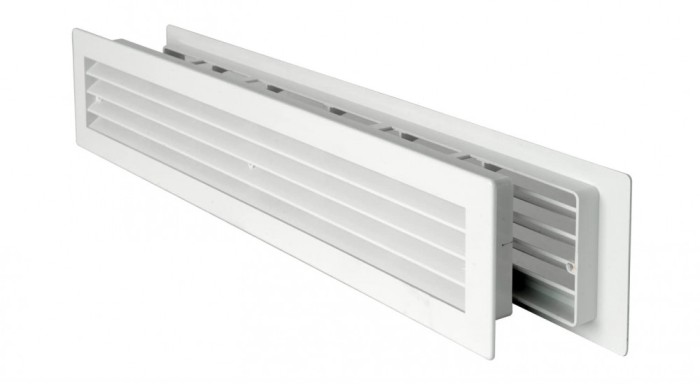 Grila de ventilatie telescopica La Ventilazione PT489B-Y PT489B-Y, plastic, alb, 480 x 98 mm - RESIGILAT