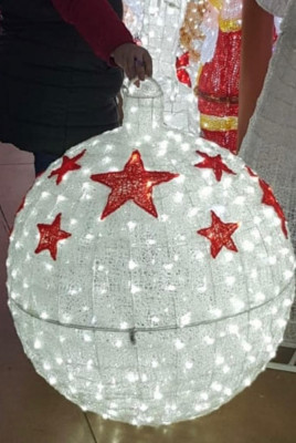 Glob luminos gigant 3D, 1 m inaltime, decoratiune luminoasa Craciun foto
