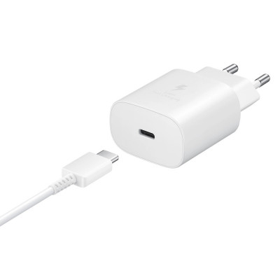 &amp;Icirc;ncărcător de rețea Samsung 25W USB-C + cablu USB-C 1m alb EP-TA800XWEGWWW foto