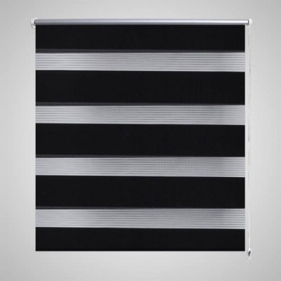Jaluzea tip zebră, 120 x 175 cm, negru foto