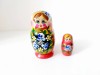 Matrioska Ruseasca Lemn, Set 2 Papusi Artizanat Vintage, 10cm/5cm, Decor Colectie, Pictate Manual