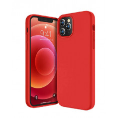 Husa silicon antisoc cu microfibra in interior Iphone 12 Pro Max , Rosu