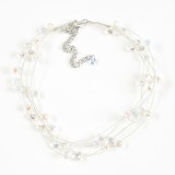 Colier argintiu cu margele