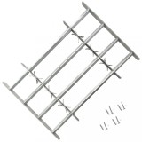 Grilaj Siguranta Fereastra Otel Galvanizat, 4 Bare, 500-650mm, Argintiu, vidaXL - Protectie Antiefractie, Montaj Orizontal