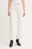 Marella pantaloni de catifea cord Emme by Marella culoarea bej, drept, high waist, 2525136052200