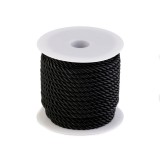 Snur rasucit pentru activitati de lucru manual, negru, 3 mm x 3.5 m