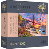 Cumpara ieftin Puzzle Trefl din Lemn 1000 Piese - Apus la Golden Gate