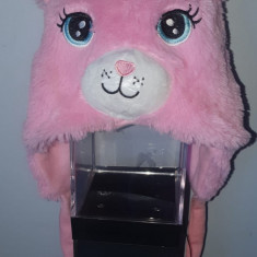 Caciula pentru copii roz Pisica dubla cu urechi blana 3D noua