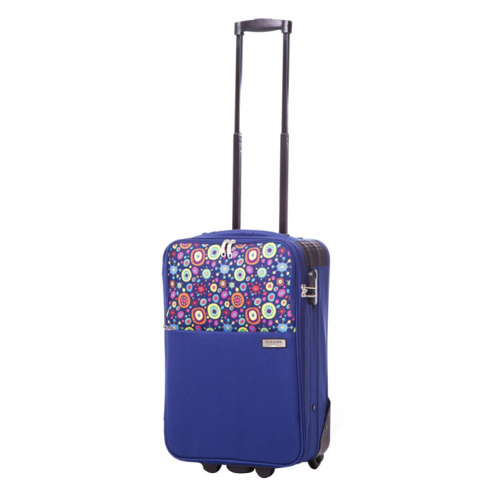 Troler Ella Icon Neo Albastru cu Print 54X35X17 cm 1248 ComfortTravel Luggage