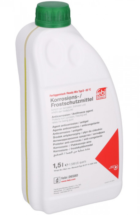 Antigel Preparat Febi Tip D Verde -35&deg;C 1.5L 26580